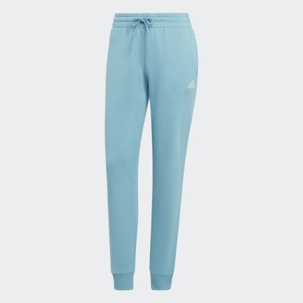 Adidas Essentials Linear Pantalon De Jogging En Molleton Resserré Aux Chevilles Bleu