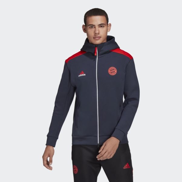 Fc Bayern Adidas Z.n.e. Veste Hymne Nuit Marine