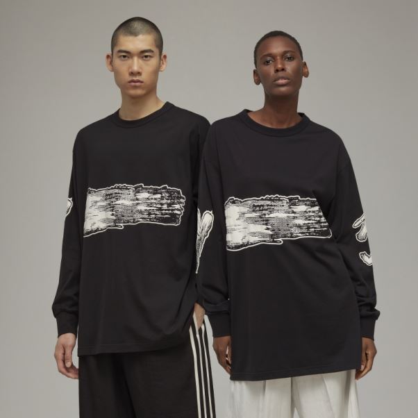 Adidas Y-3 T-shirt à Manches Longues Avec Logo Graphique Mode