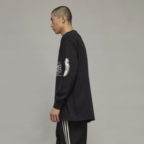 Adidas Y-3 T-shirt à Manches Longues Avec Logo Graphique Mode