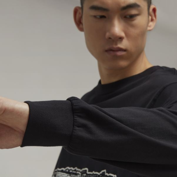 Adidas Y-3 T-shirt à Manches Longues Avec Logo Graphique Mode
