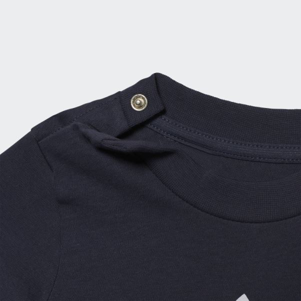 T-shirt Trèfle Bleu Marine Adidas
