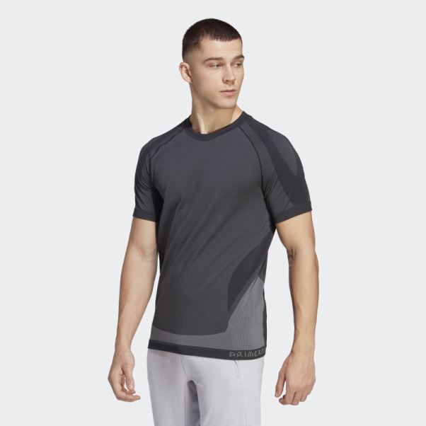 T-shirt D'entraînement Sans Couture Adidas Primeknit Yoga Noir