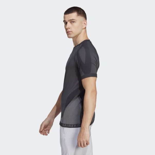 Adidas Primeknit Yoga T-shirt D'entraînement Sans Couture Noir Fashion