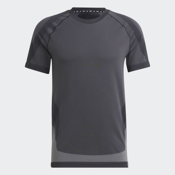 Adidas Primeknit Yoga T-shirt D'entraînement Sans Couture Noir Fashion