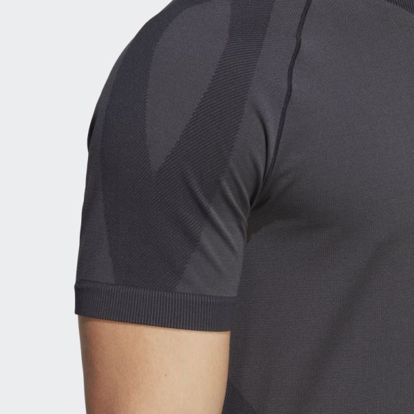 Adidas Primeknit Yoga T-shirt D'entraînement Sans Couture Noir Fashion