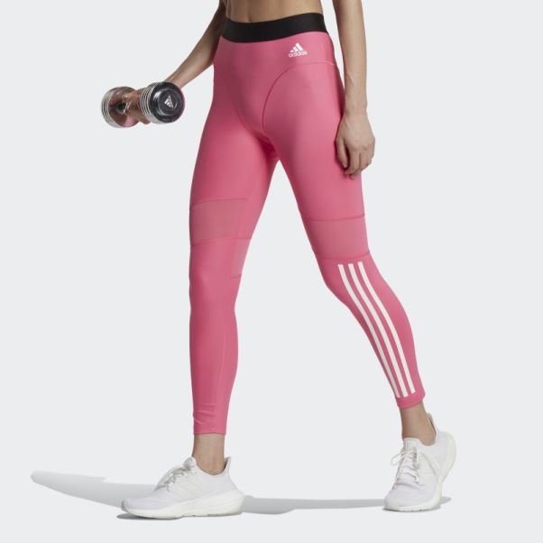 Legging Adidas Hyperglam 3 Bandes 7/8 Magenta