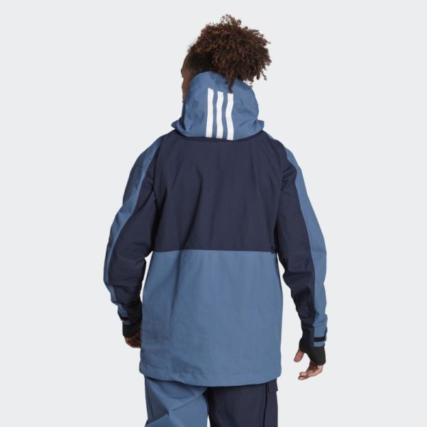 Adidas Terrex Veste De Snow En Nylon Post-consommation 3 Couches Acier