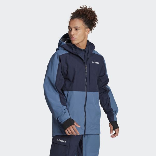 Adidas Terrex Veste De Snow En Nylon Post-consommation 3 Couches Acier
