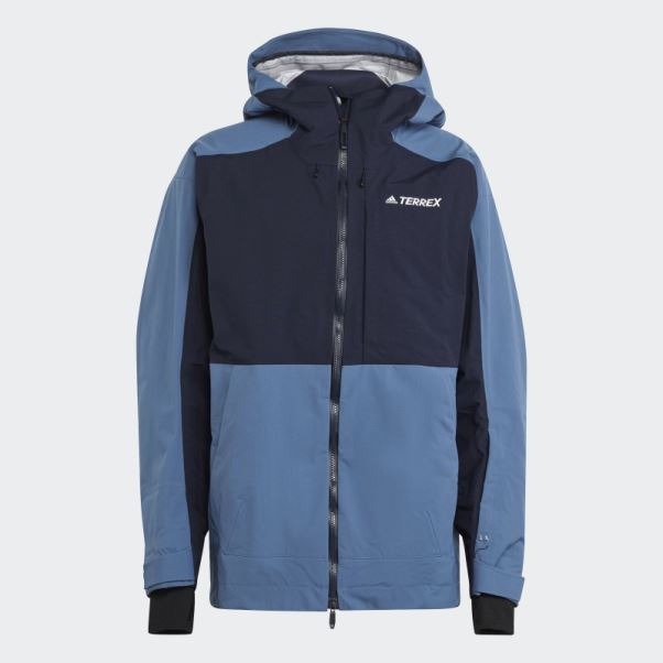 Adidas Terrex Veste De Snow En Nylon Post-consommation 3 Couches Acier