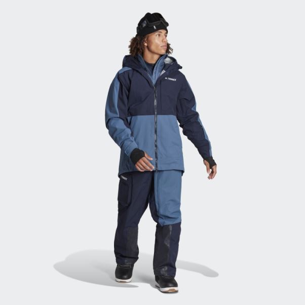 Adidas Terrex Veste De Snow En Nylon Post-consommation 3 Couches Acier