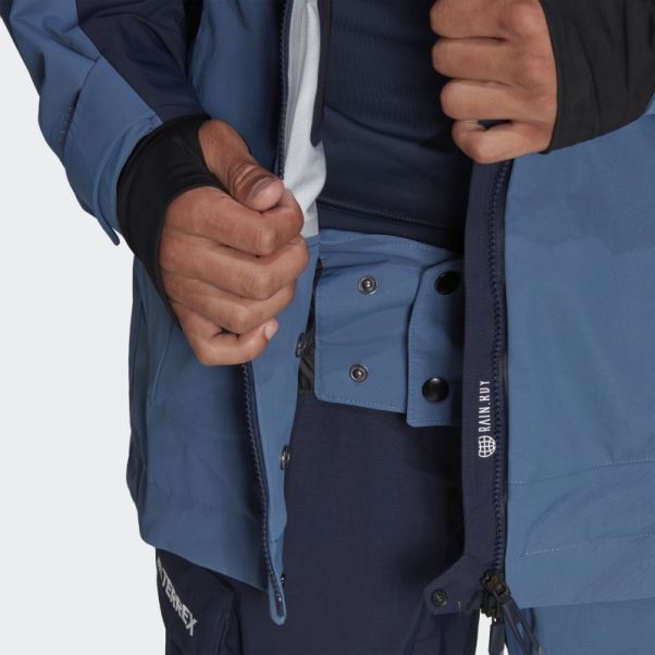 Adidas Terrex Veste De Snow En Nylon Post-consommation 3 Couches Acier