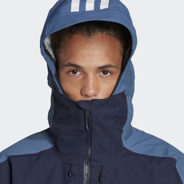 Adidas Terrex Veste De Snow En Nylon Post-consommation 3 Couches Acier