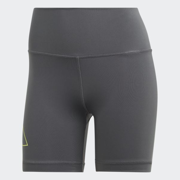 Collants Courts Optime Hyperbright Training Taille Haute Gris Adidas