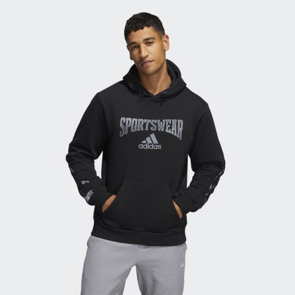Sweat à Capuche Graphique Adidas Reverse Future Icons Noir