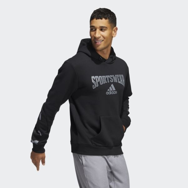 Sweat à Capuche Graphique Adidas Reverse Future Icons Noir