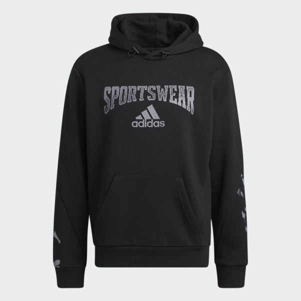 Sweat à Capuche Graphique Adidas Reverse Future Icons Noir
