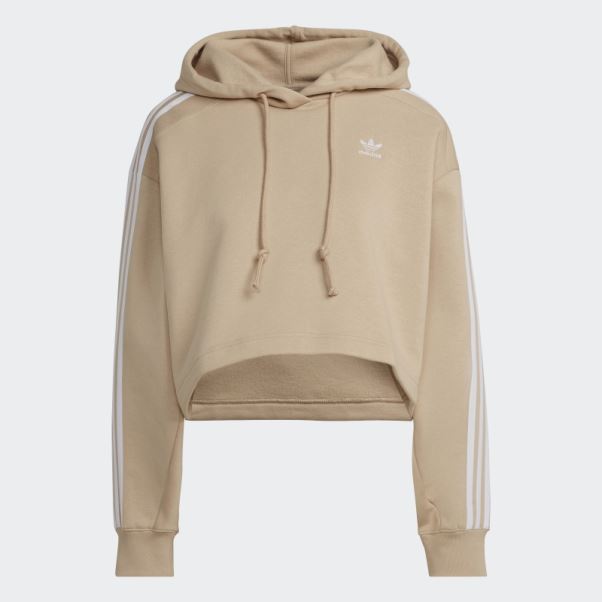 Sweat à Capuche Court Adicolor Classics Adidas Beige