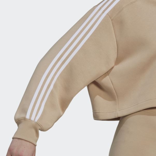 Sweat à Capuche Court Adicolor Classics Adidas Beige