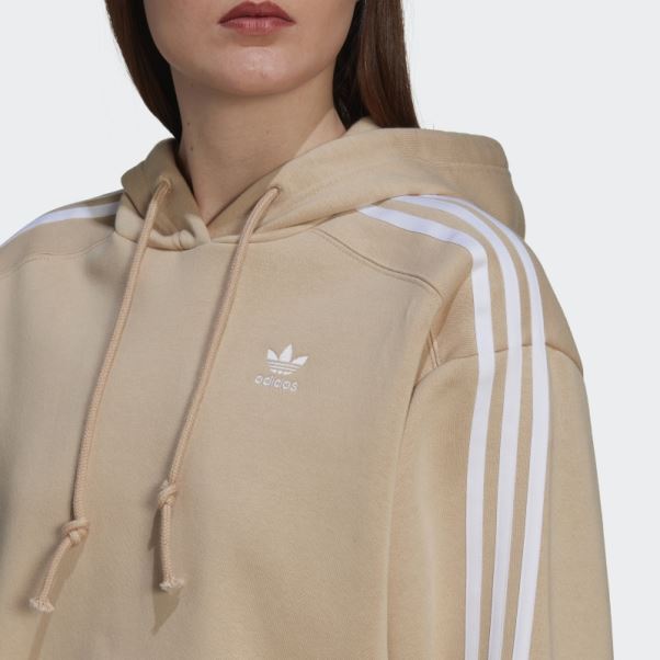 Sweat à Capuche Court Adicolor Classics Adidas Beige