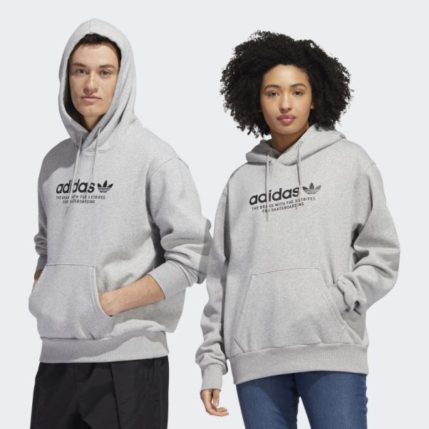 Adidas Skateboarding 4.0 Logo Sweat à Capuche (genre Neutre) Gris Moyen