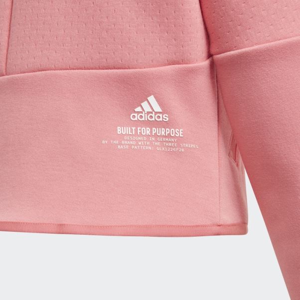 Rose Brumeuse Adidas Z.n.e. Sweat à Capuche Ample Zippé Chaud