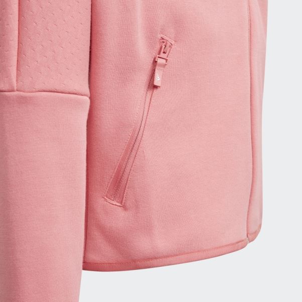 Rose Brumeuse Adidas Z.n.e. Sweat à Capuche Ample Zippé Chaud