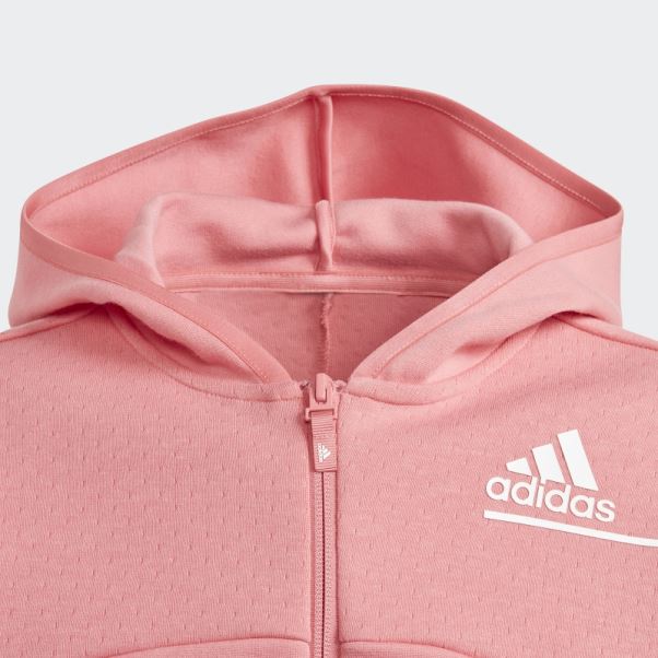 Rose Brumeuse Adidas Z.n.e. Sweat à Capuche Ample Zippé Chaud