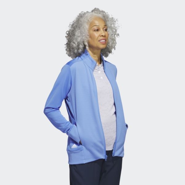Veste Zippée Texturée Adidas Bleu