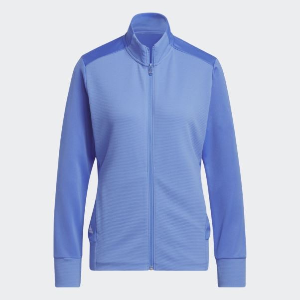 Veste Zippée Texturée Adidas Bleu