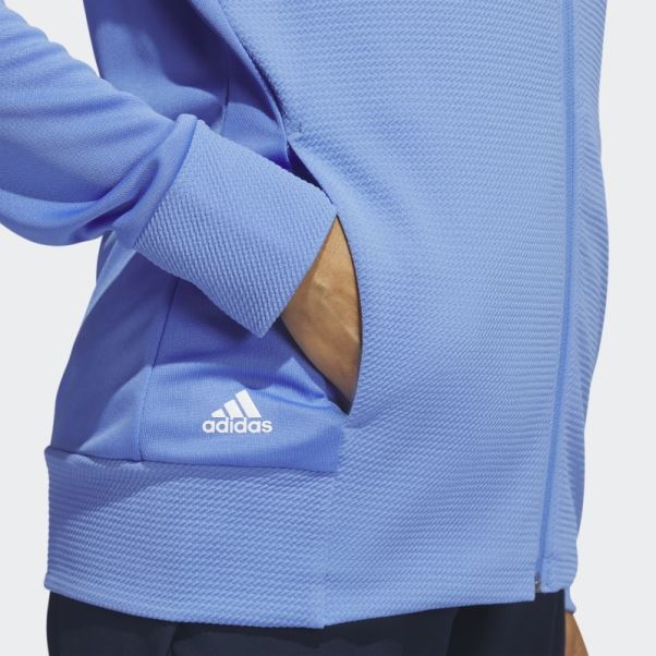Veste Zippée Texturée Adidas Bleu