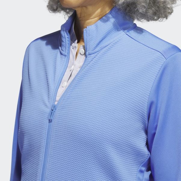 Veste Zippée Texturée Adidas Bleu