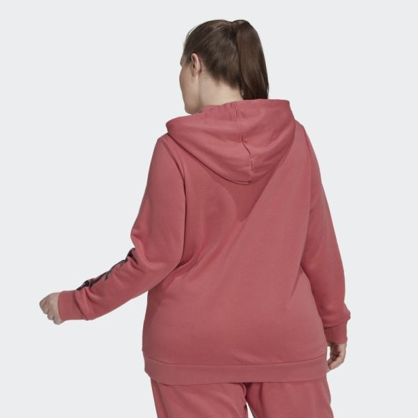 Sweat à Capuche Zippé Logo Essentials (grande Taille) Rouge Adidas