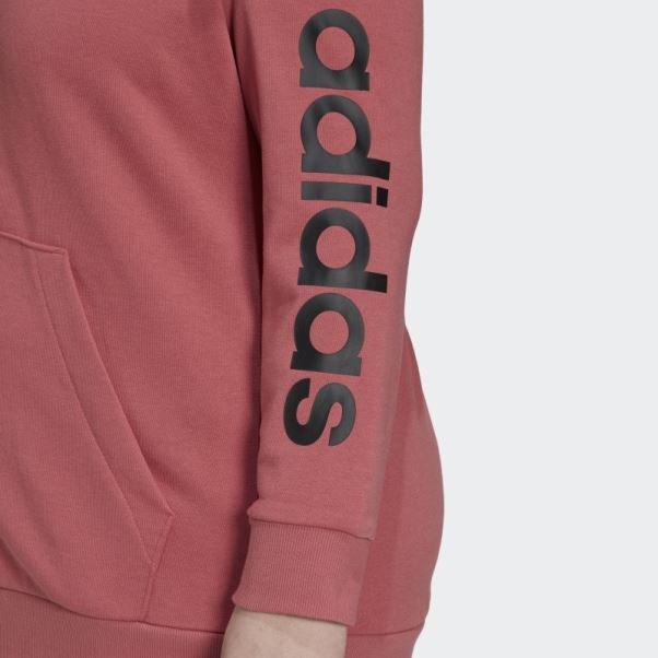 Sweat à Capuche Zippé Logo Essentials (grande Taille) Rouge Adidas