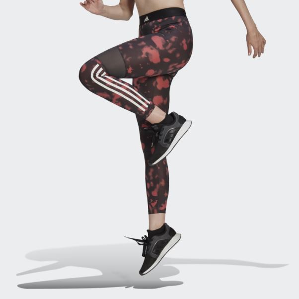 Legging 7/8 Imprimé Hyperglam Adidas Rouge