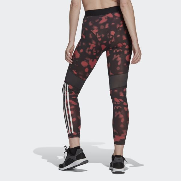Legging 7/8 Imprimé Hyperglam Adidas Rouge