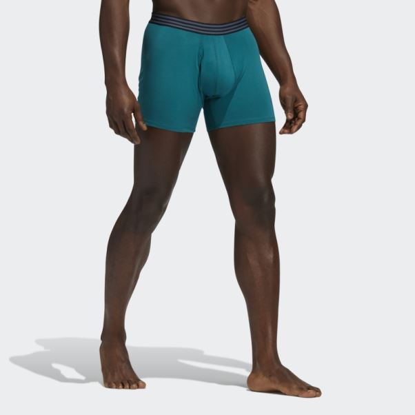 Boxer En Coton 4 Paires Vert Foncé Adidas