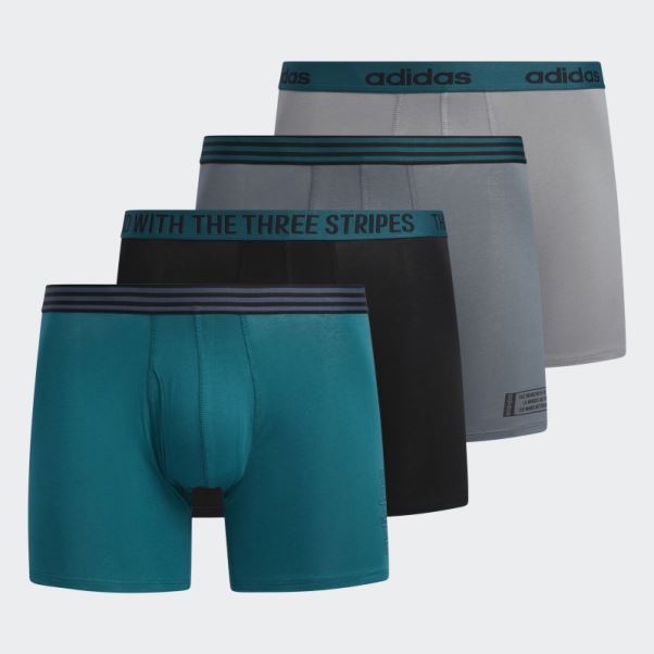 Boxer En Coton 4 Paires Vert Foncé Adidas