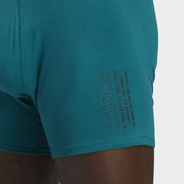 Boxer En Coton 4 Paires Vert Foncé Adidas