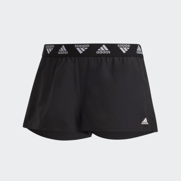 Short De Plage Noir Avec Logo Adidas