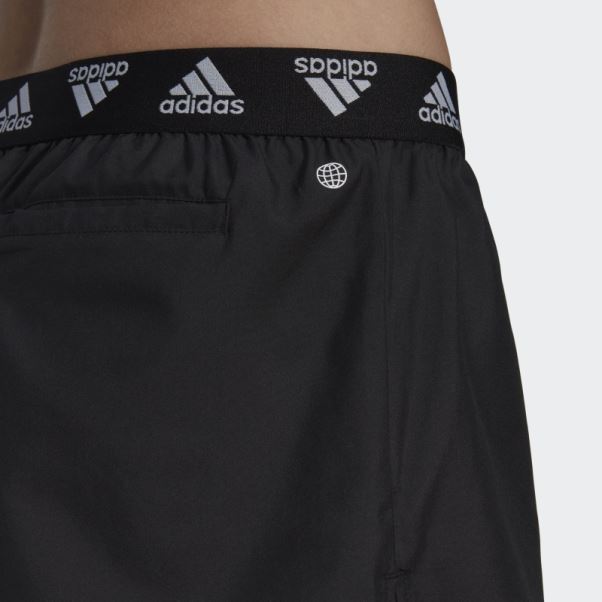 Short De Plage Noir Avec Logo Adidas