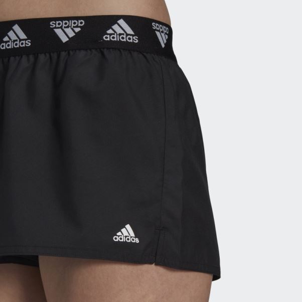 Short De Plage Noir Avec Logo Adidas