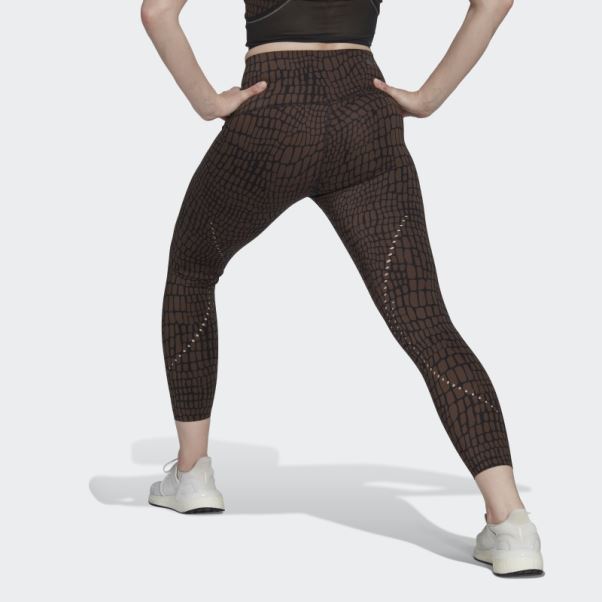 Adidas Legging Tlrd Hiit Croco Luxe Training 7/8 Marron