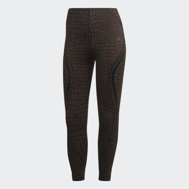 Adidas Legging Tlrd Hiit Croco Luxe Training 7/8 Marron