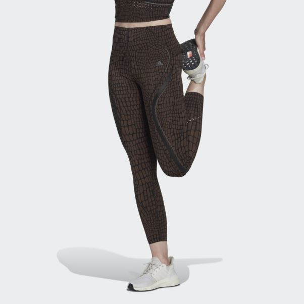 Tlrd Hiit Croco Luxe Training 7/8 Leggings Marron Adidas