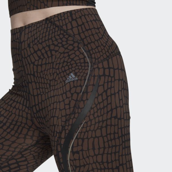 Tlrd Hiit Croco Luxe Training 7/8 Leggings Marron Adidas