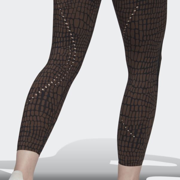Tlrd Hiit Croco Luxe Training 7/8 Leggings Marron Adidas