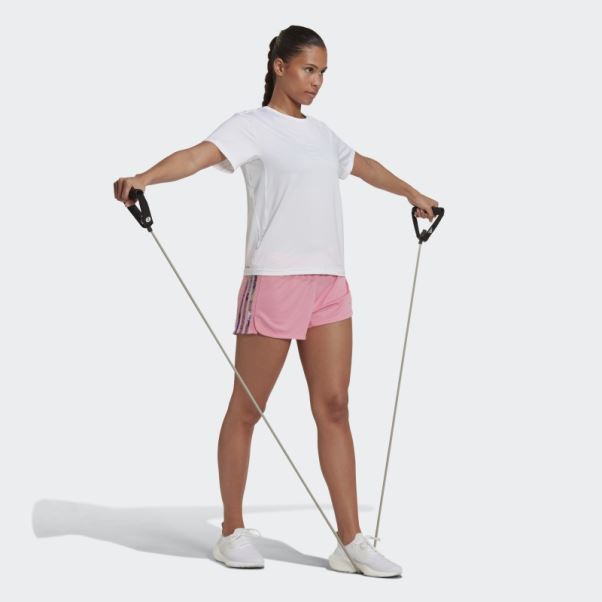 Short Adidas Aeroready Made For Training Floral Pacer Rose