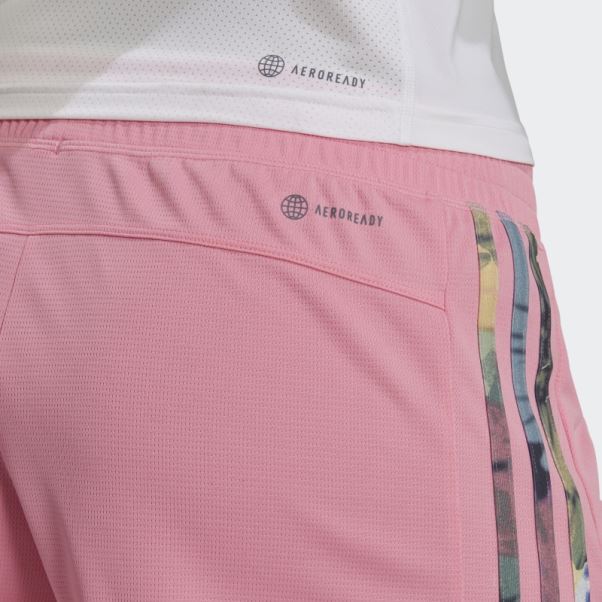Short Adidas Aeroready Made For Training Floral Pacer Rose