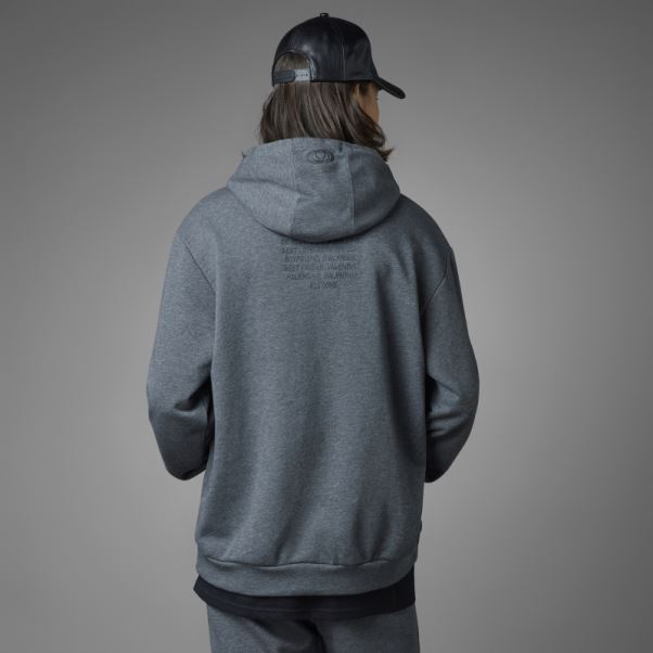 Sweat à Capuche Gris Foncé Chiné Adidas Saint Valentin
